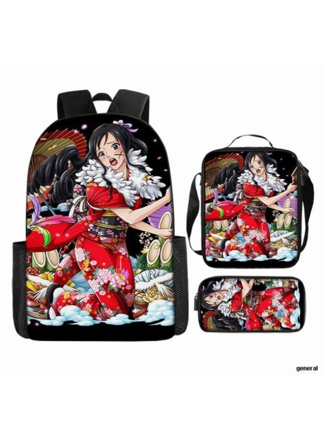 general The latest universal cartoon printed three piece practical bag combination (suitable for students, children, friends, outings, mountain climbing, etc.) - Image 1