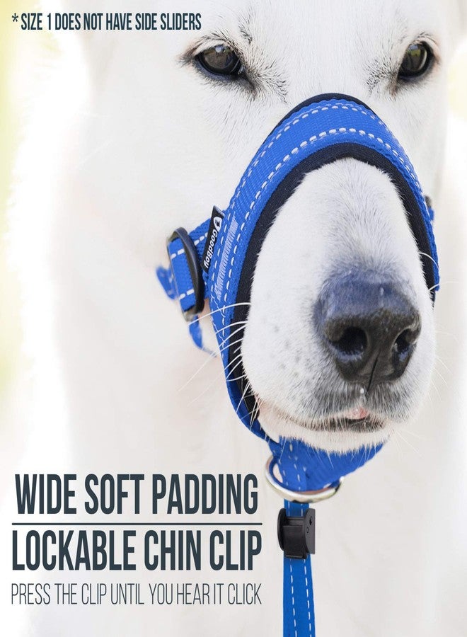 GoodBoy Dog Head Halter with Safety Strap - Stops Heavy Pulling On The Leash - Padded Headcollar for Small Medium and Large Dog Sizes - Head Collar Training Guide Included (Size 1, Blue Nylon) - Image 3