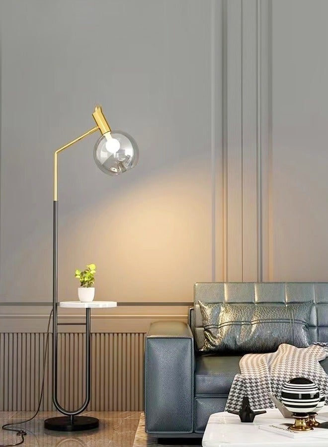 fashionhome Premium 1-Piece Scandinavian Style Standing Floor Lamp Industrial Design Lamp with Marble Plate Table Bright Lampshade Lamp for Living Room Bedroom Offices Multicolour 40x30x170 cm - Image 4