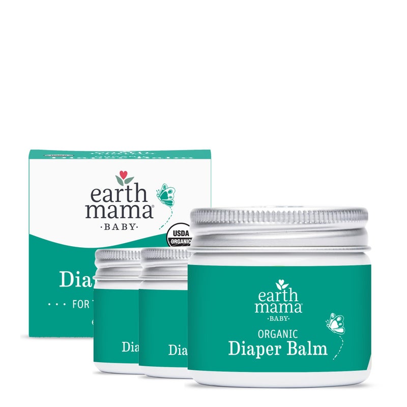 Earth Mama Organic Diaper Balm 2-Ounce | Diaper Cream for Baby | EWG Verified, Petroleum & Artificial Fragrance-Free with Calendula for Sensitive Skin (3-Pack) - Image 1