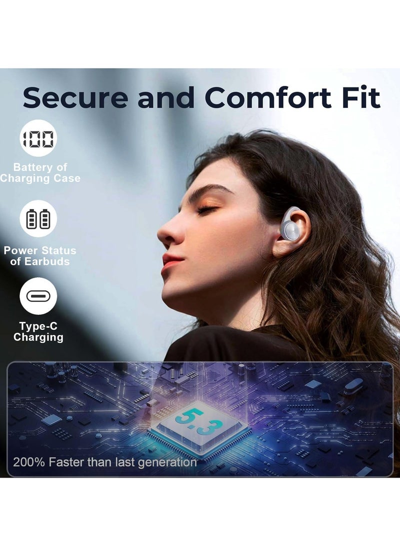 Zikra Wireless Earbuds, In-Ear Headphones, Wireless Deep Bass Sound Earbuds, Active Noise Cancelling Bluetooth Headphones, Wireless Bluetooth Ear Buds Charging Case, Digital Display Earbuds, 60H Playtime - Image 2