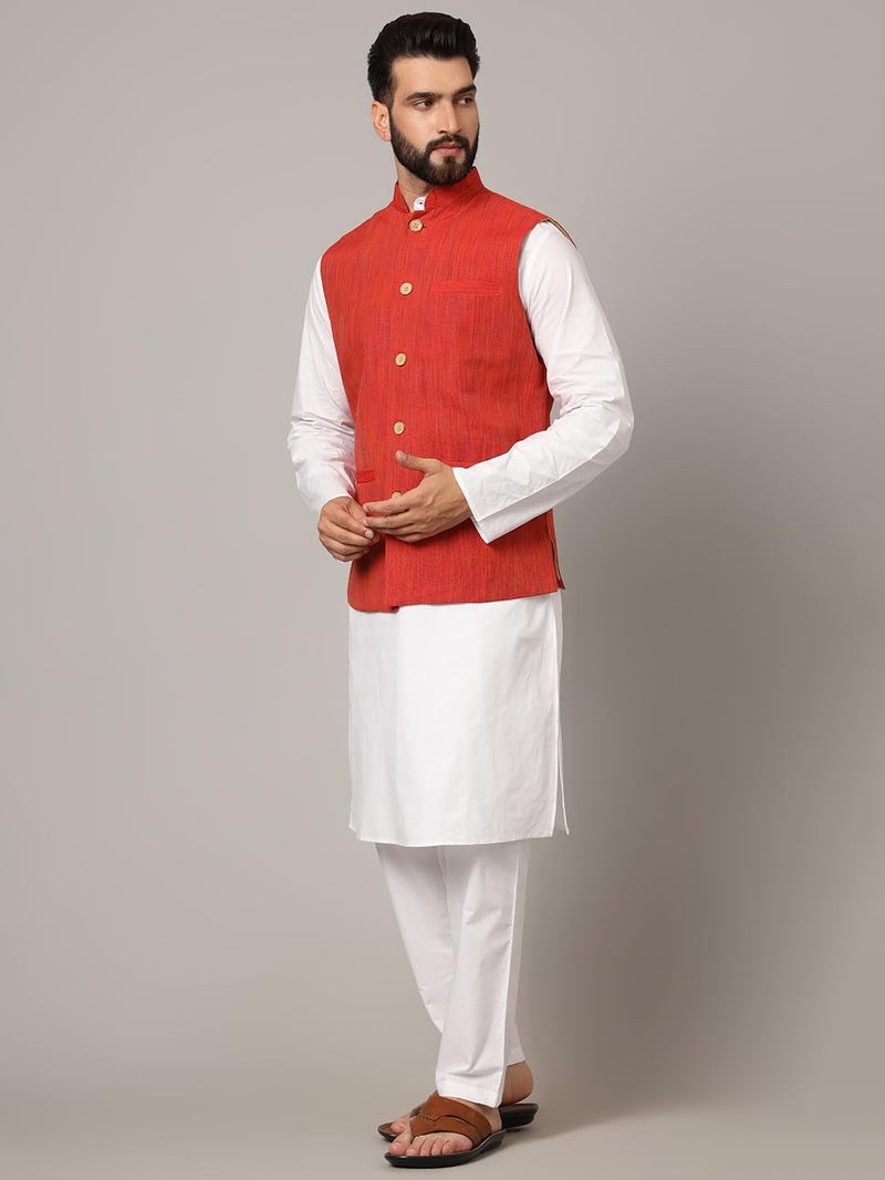 LATEST CHIKAN Men's Nehru Jacket/Waistcoat Sophisticated Ethnic Wear - SARRI-DJ-R-40 - Image 4