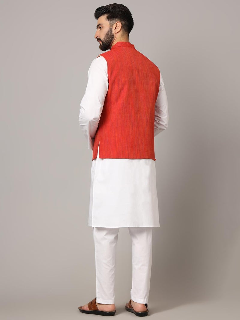 LATEST CHIKAN Men's Nehru Jacket/Waistcoat Sophisticated Ethnic Wear - SARRI-DJ-R-40 - Image 5