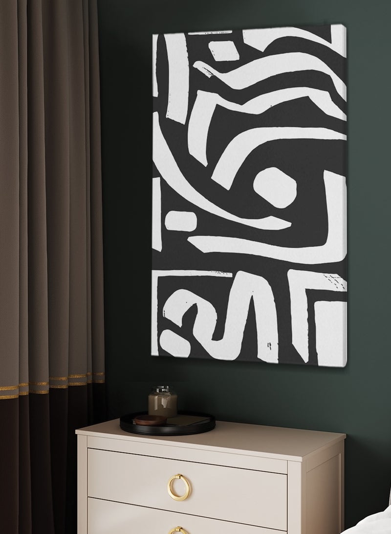 LOWHA Framed Canvas Wall Art Stretched Over Wooden Frame with Modern Art Pattern Painting - Image 1