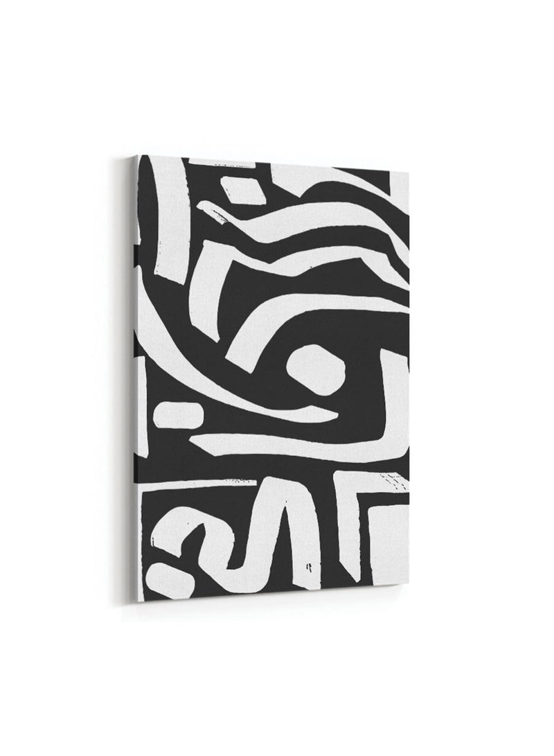 LOWHA Framed Canvas Wall Art Stretched Over Wooden Frame with Modern Art Pattern Painting - Image 4