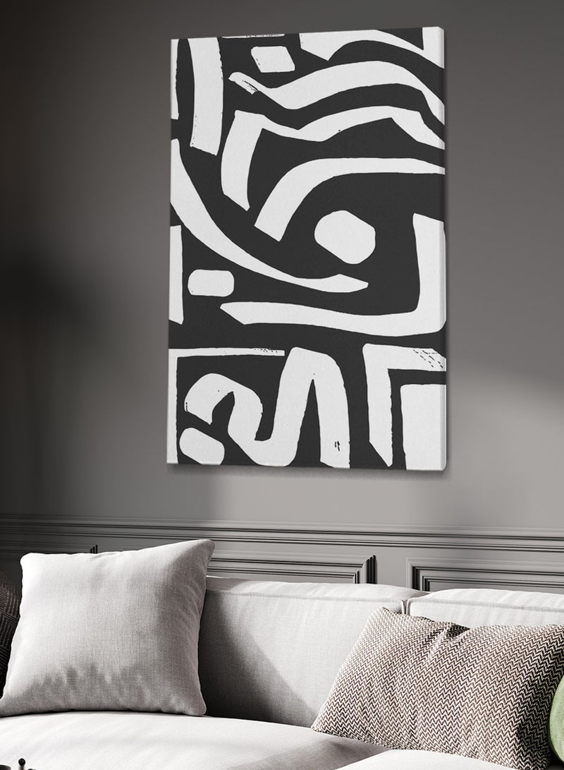 LOWHA Framed Canvas Wall Art Stretched Over Wooden Frame with Modern Art Pattern Painting - Image 3