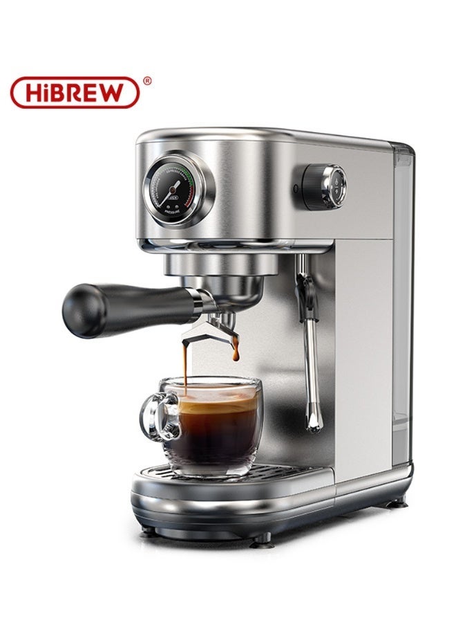 هيبرو مطحنة قهوة كهربائية مخروطية الشكل HiBREW G7 مع ماكينة إسبريسو نصف أوتوماتيكية H10B، طقم مكون من قطعتين، طقم ماكينة قهوة منزلية، درجة حرارة قابلة للتعديل للقهوة الباردة/الساخنة، كابتشينو - Image 3