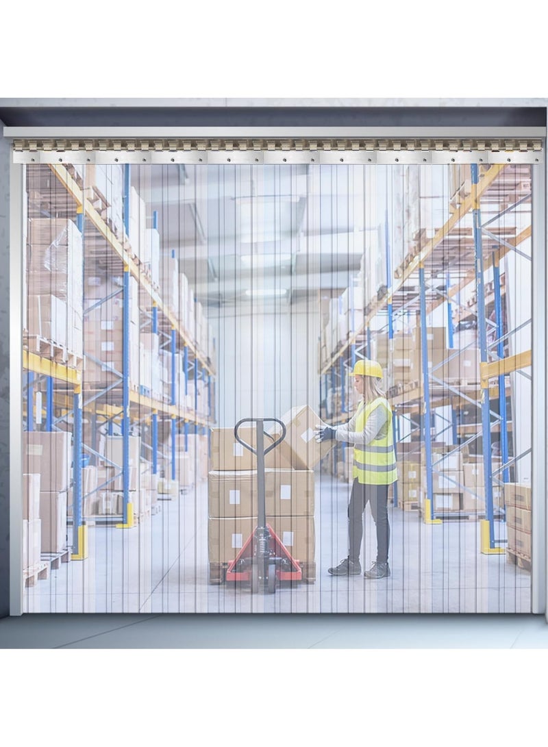 Rubik ستائر أبواب بلاستيكية مضلعة من مادة البولي فينيل كلوريد (3.28 × 8.85 قدم) ستائر جاهزة بسمك 2 مم مخصصة للتبريد لمحلات السوبر ماركت والمستودعات والمصانع والمطابخ والثلاجات والمجمدات وشاحنات الطعام - Image 1