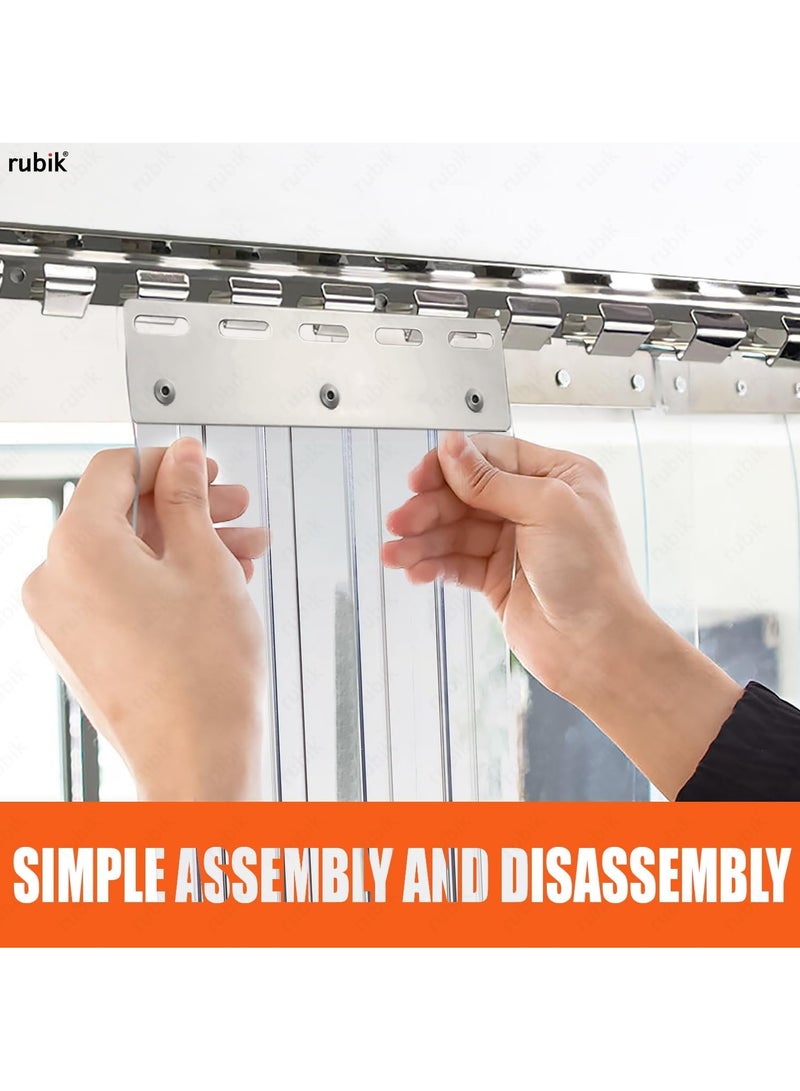 Rubik ستائر أبواب بلاستيكية مضلعة من مادة البولي فينيل كلوريد (3.28 × 8.85 قدم) ستائر جاهزة بسمك 2 مم مخصصة للتبريد لمحلات السوبر ماركت والمستودعات والمصانع والمطابخ والثلاجات والمجمدات وشاحنات الطعام - Image 2