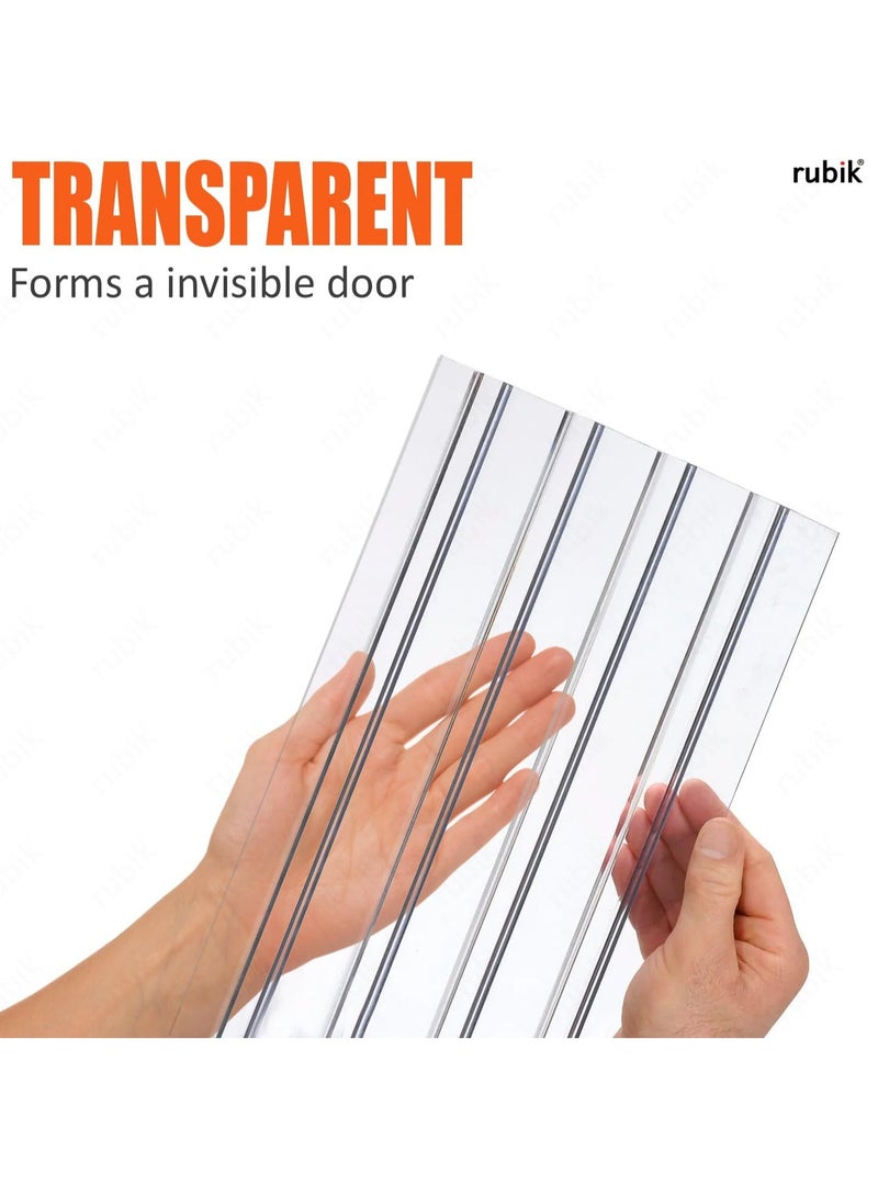 Rubik ستائر أبواب بلاستيكية مضلعة من مادة البولي فينيل كلوريد (3.28 × 8.85 قدم) ستائر جاهزة بسمك 2 مم مخصصة للتبريد لمحلات السوبر ماركت والمستودعات والمصانع والمطابخ والثلاجات والمجمدات وشاحنات الطعام - Image 3