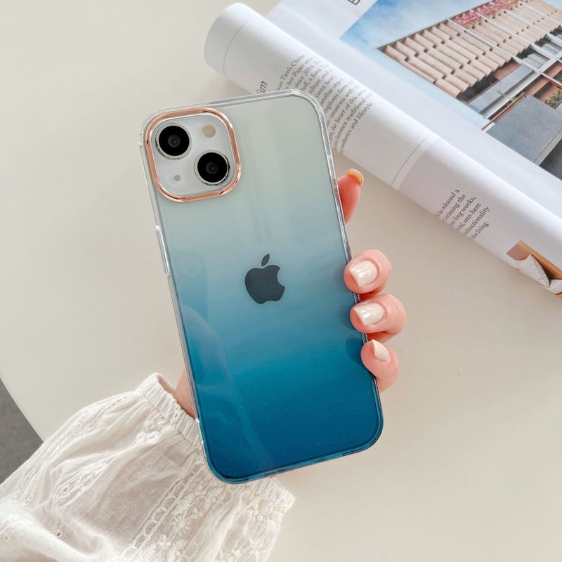 Suitable for Apple 17Promax Mobile Phone Case, Electroplated Lens Frame, Iphone16 Gradient 14 Protective Case, Anti-Fall and Anti-Wear - Image 1