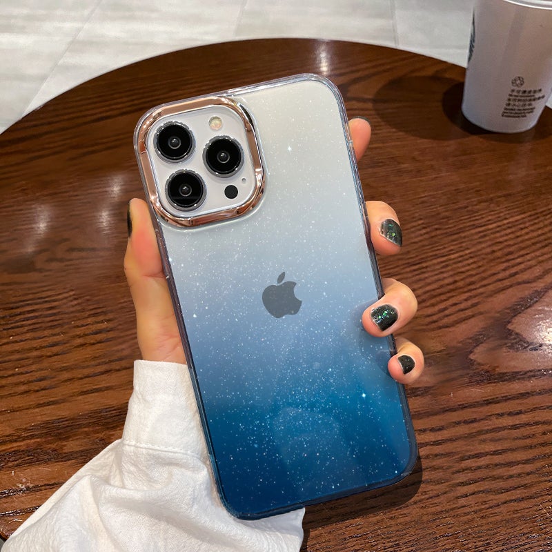 Suitable for Apple 17Promax Mobile Phone Case, Electroplated Lens Frame, Iphone16 Gradient 14 Protective Case, Anti-Fall and Anti-Wear - Image 5