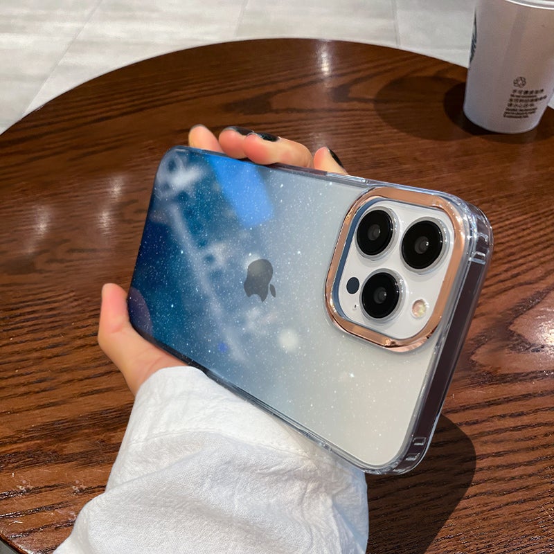 Suitable for Apple 17Promax Mobile Phone Case, Electroplated Lens Frame, Iphone16 Gradient 14 Protective Case, Anti-Fall and Anti-Wear - Image 3