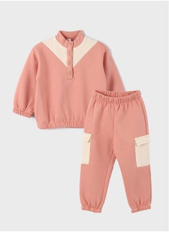 LC WAIKIKI Turtleneck Long Sleeve Baby Girl Sweatshirt and Pants 2-Piece Set  - Image 1