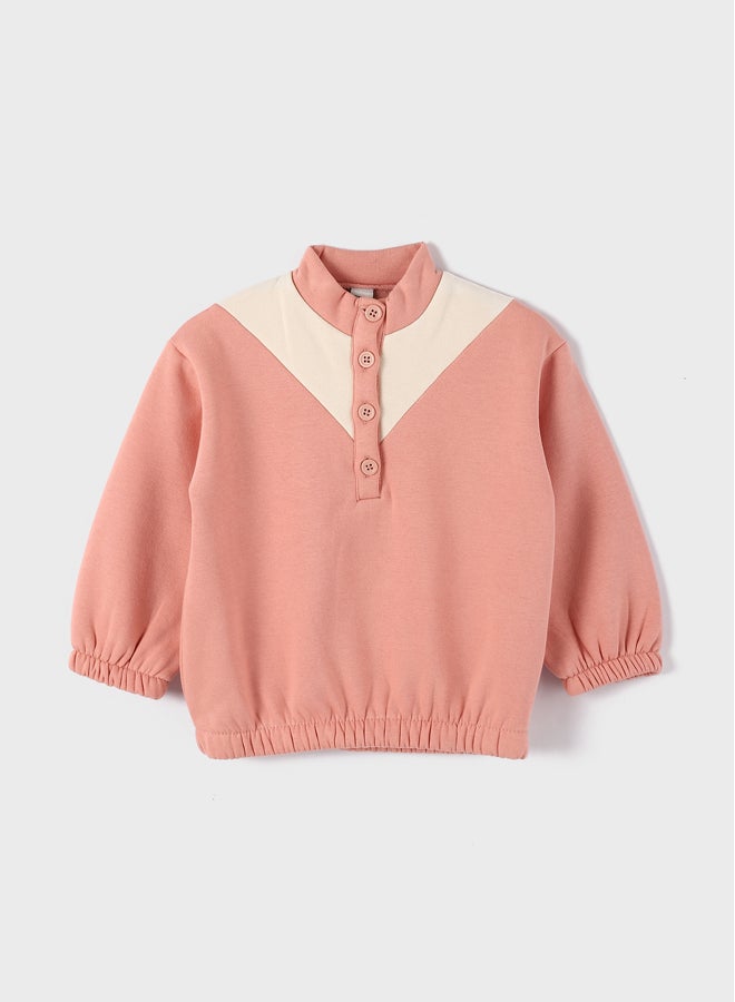 LC WAIKIKI Turtleneck Long Sleeve Baby Girl Sweatshirt and Pants 2-Piece Set  - Image 2