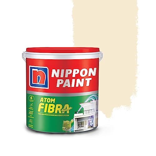 Nippon Paint دهان نيبون أتم فايبرا 2 في 1 داخلي وخارجي 1 لتر أبيض فاتح (كريمي) - Image 1