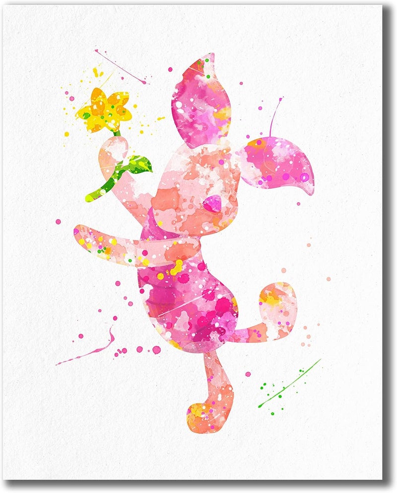 BigWig Prints Winnie the Pooh Watercolor Prints - Nursery Wall Art Decor Prints - Set of 4 (8 inches x 10 inches) Photos Tigger Eeyore Piglet - Image 3