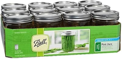 Ball Wide-Mouth Mason Jars With Closures, Pint, 12-Pk - Image 1