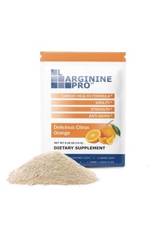 L-ARGININE PRO Supplement ON-The-GO Single Serve Travel Packets - 5,500mg of L-arginine Plus 1,100mg L-Citrulline (Orange, 30 Packets)  - Image 1