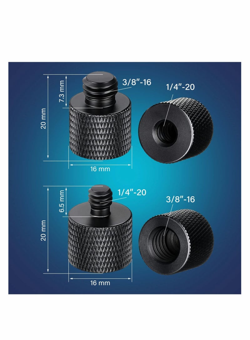 Captaintech Tripod Screw Adapter, 1/4 Male to 3/8 Female and 3/8 Male to 1/4 Female Camera Screw Adapter for Camera Tripod Mount Microphone Stand Microphone Stand - Image 2