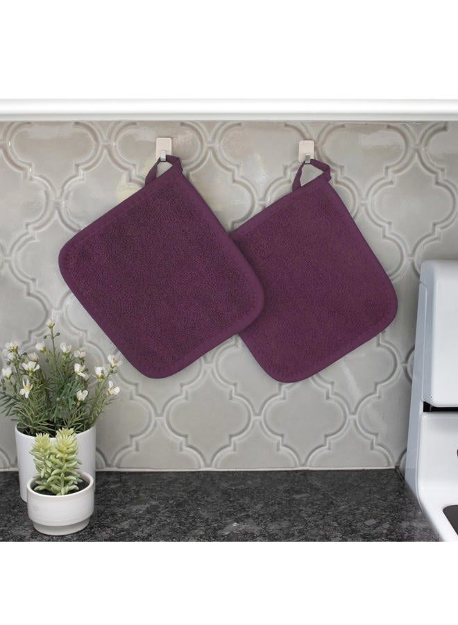 Ritz Terry Potholder & Hot Pad: Unparalleled Heat Resistant, Durable 100% Cotton – Ergonomically Designed for Optimal Grip – Easy-Care Machine Washable, Perfect for Your Kitchen – Beet, 2-Pk - Image 5