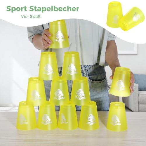 yeesport 48 PCS Sport Stacking Cups Sport Training Game for Challenge Competition Plastic Stacking Cups Classic Family Game for Youth and Adults RedBlueGreenYellow - Image 5
