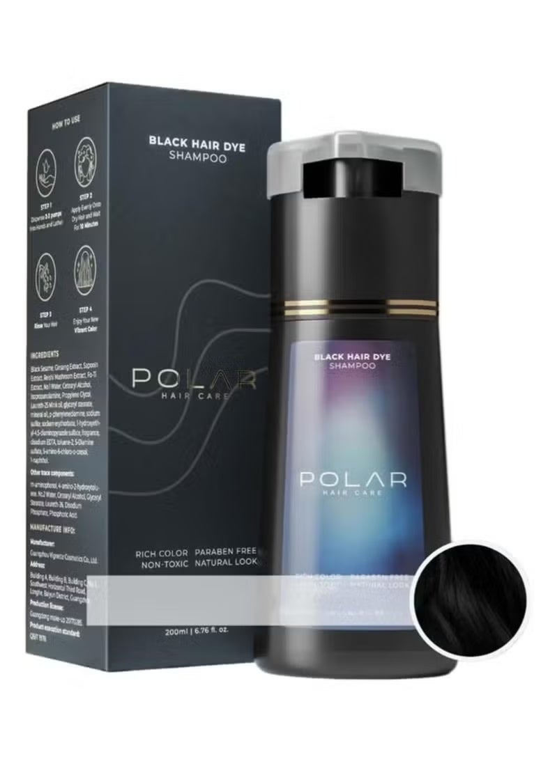 POLAR Hair Care Shampoo, Polar Hair Care Instant Dye Shampoo, Polar Hair Care Dye Shampoo (Black) - Image 1