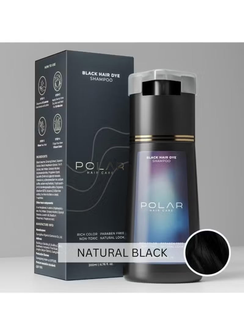 POLAR Hair Care Shampoo, Polar Hair Care Instant Dye Shampoo, Polar Hair Care Dye Shampoo (Black) - Image 2