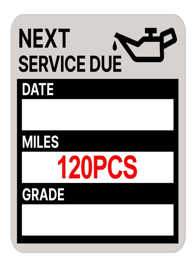 GUEER for Oil Change Sticker Static Cling, Clear Stickers 120 Pcs 2”x 2” Next Service Due Sticker for Windshield, Easy to Peel with No Residue for Car Auto Vehicle Window (Black-Grey) - Image 1