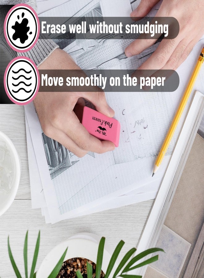 Mr. Pen- Pink Pencil Eraser, 24 Pack, Mr Pen Erasers for Pencils, Large Erasers Bullk, Smudge and Latex Free, for School, Office, for Students - Image 4