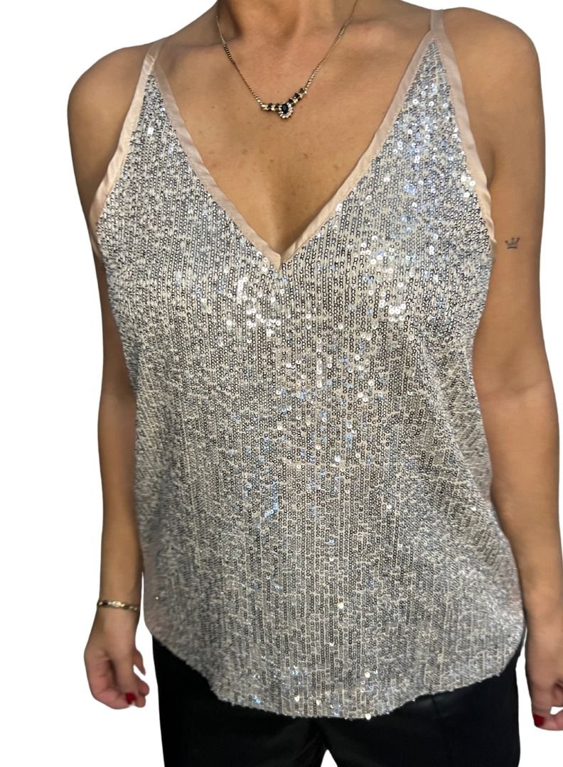VENTIUP Sequin Blouse Silver  - Image 5
