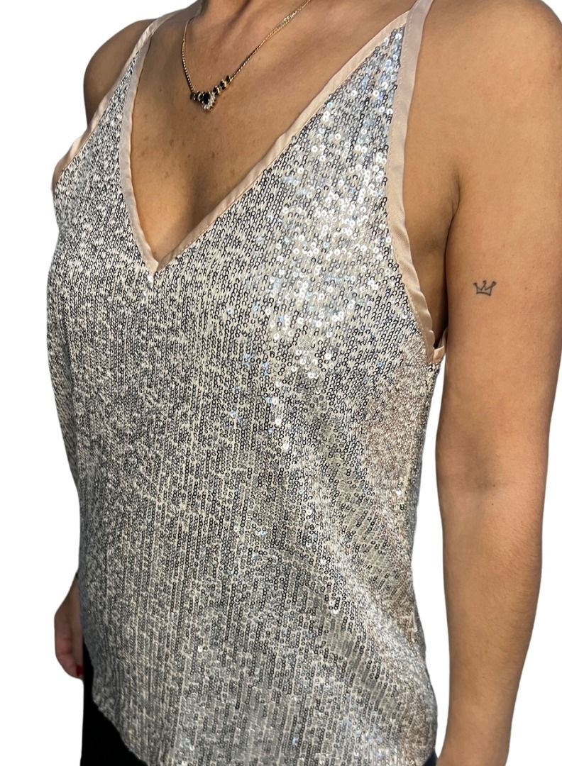 VENTIUP Sequin Blouse Silver  - Image 2