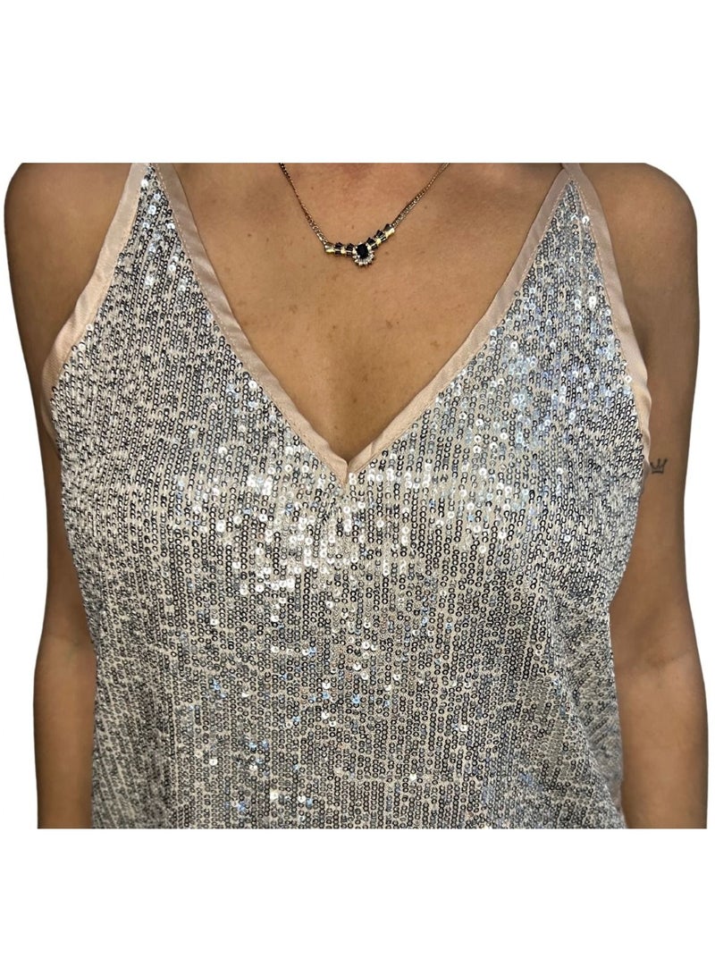 VENTIUP Sequin Blouse Silver  - Image 4