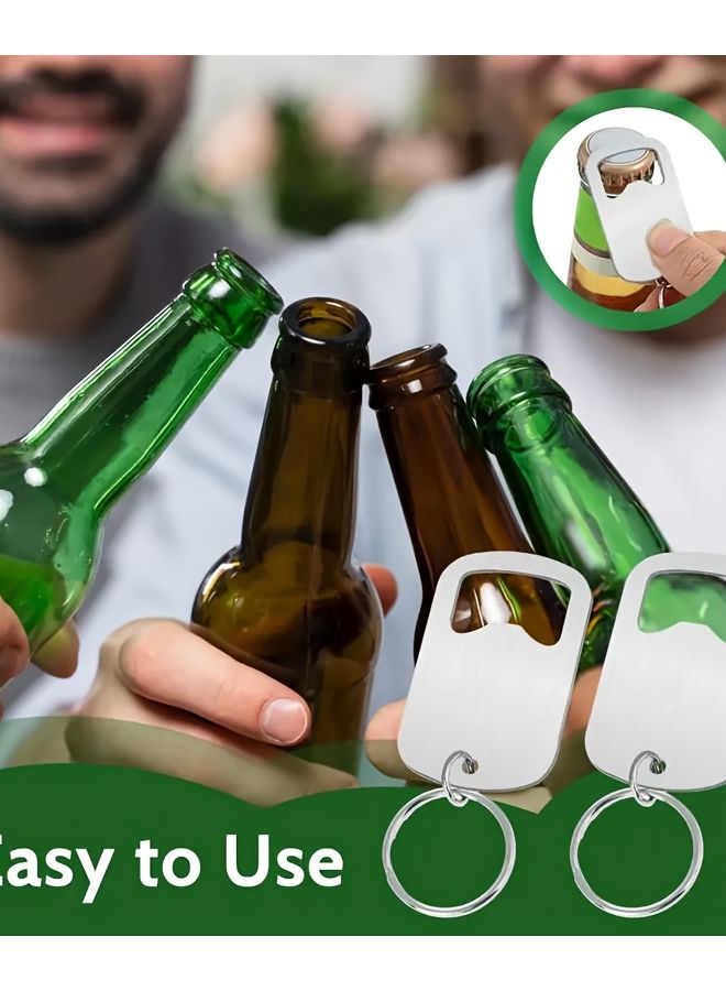 2 قطعة كبيرة فتاحة زجاجات من الفولاذ المقاوم للصدأ متين سلسلة مفاتيح مقاوم للصدأ متعدد الوظائف - Image 3