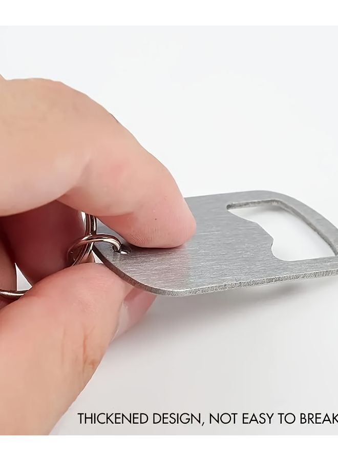 2 قطعة كبيرة فتاحة زجاجات من الفولاذ المقاوم للصدأ متين سلسلة مفاتيح مقاوم للصدأ متعدد الوظائف - Image 1