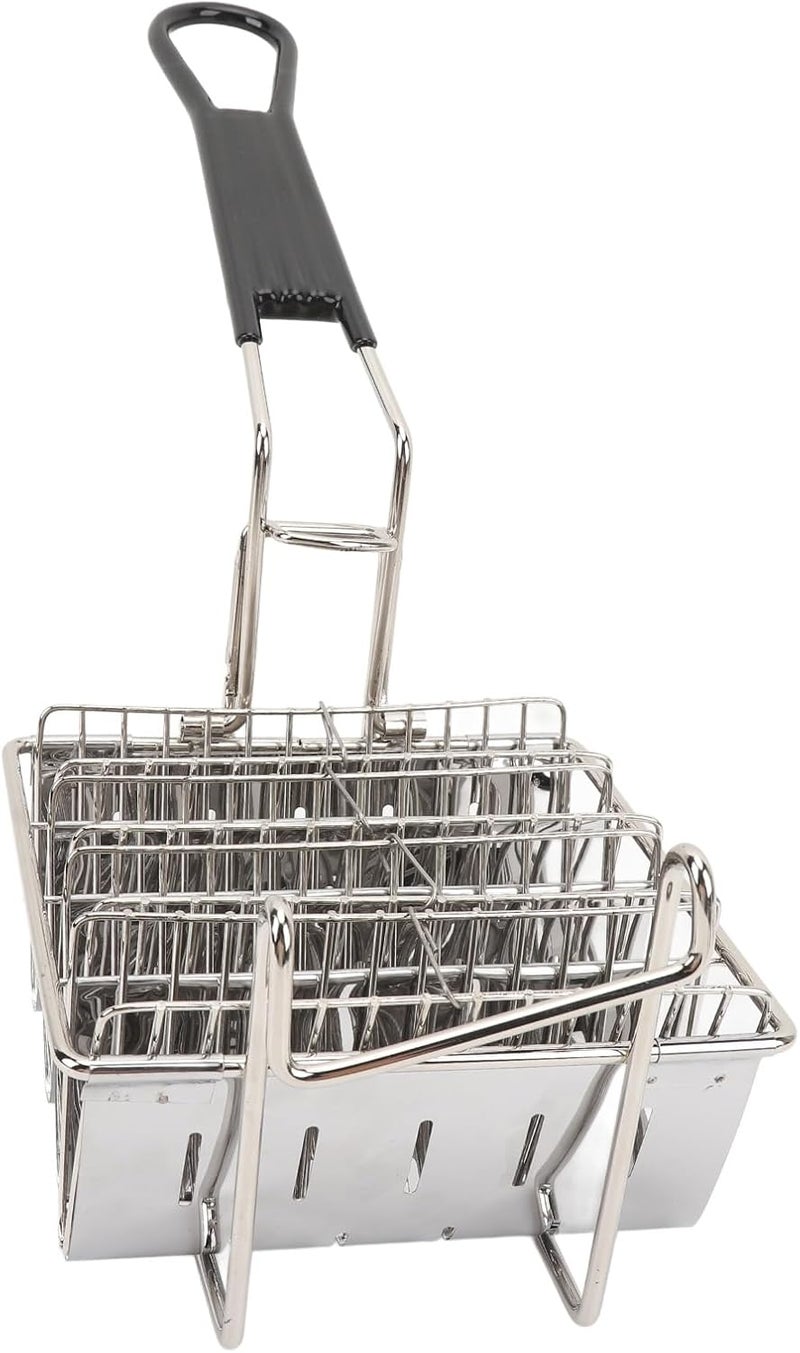 Asixxsix Taco Basket, 4 Shell Capacity Deep Fryer Holder Food Grade 430 Stainless Steel Taco Shell Fryer, Basket with Detachable Handle for Home Kitchen Restaurant Use - Image 4