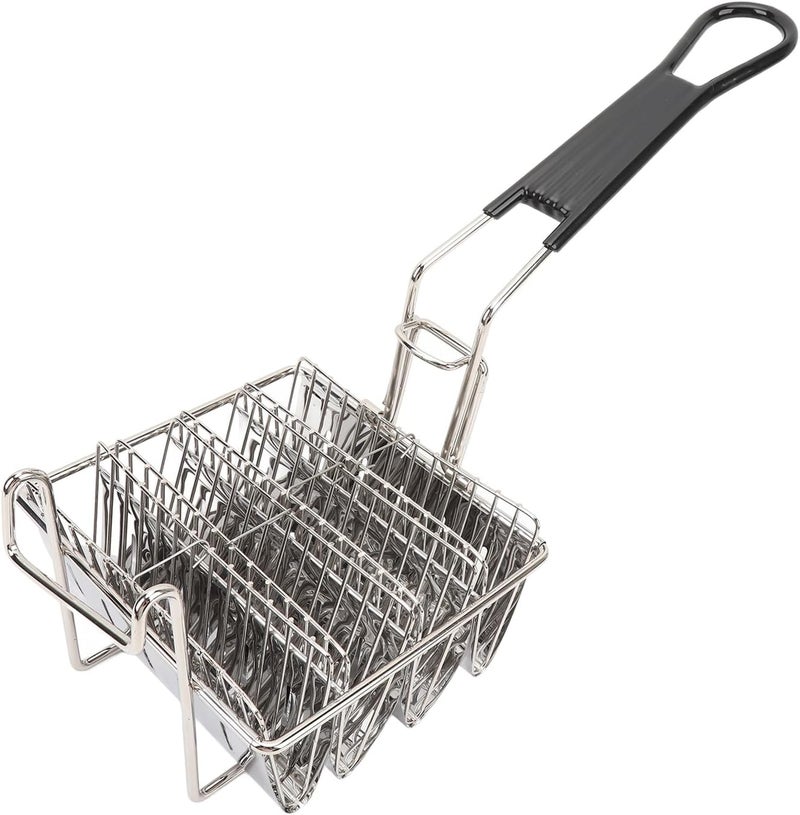 Asixxsix Taco Basket, 4 Shell Capacity Deep Fryer Holder Food Grade 430 Stainless Steel Taco Shell Fryer, Basket with Detachable Handle for Home Kitchen Restaurant Use - Image 5