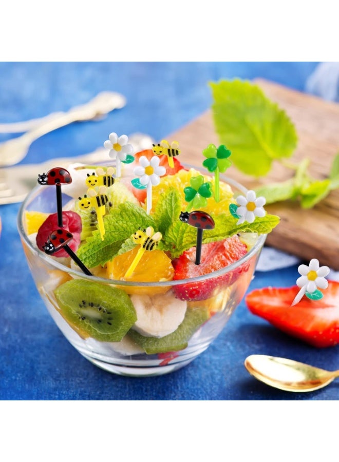 16 جهاز كمبيوتر شخصي لطيف الاختيارات الغذائية للأطفال صندوق بنتو، شوكات الفاكهة الحيوانية القابلة لإعادة الاستخدام، النحل ديزي كلور مربع الغداء للصغار الملحقات للأطفال الصغار، أدوات ديكور بنتو متعة - Image 5