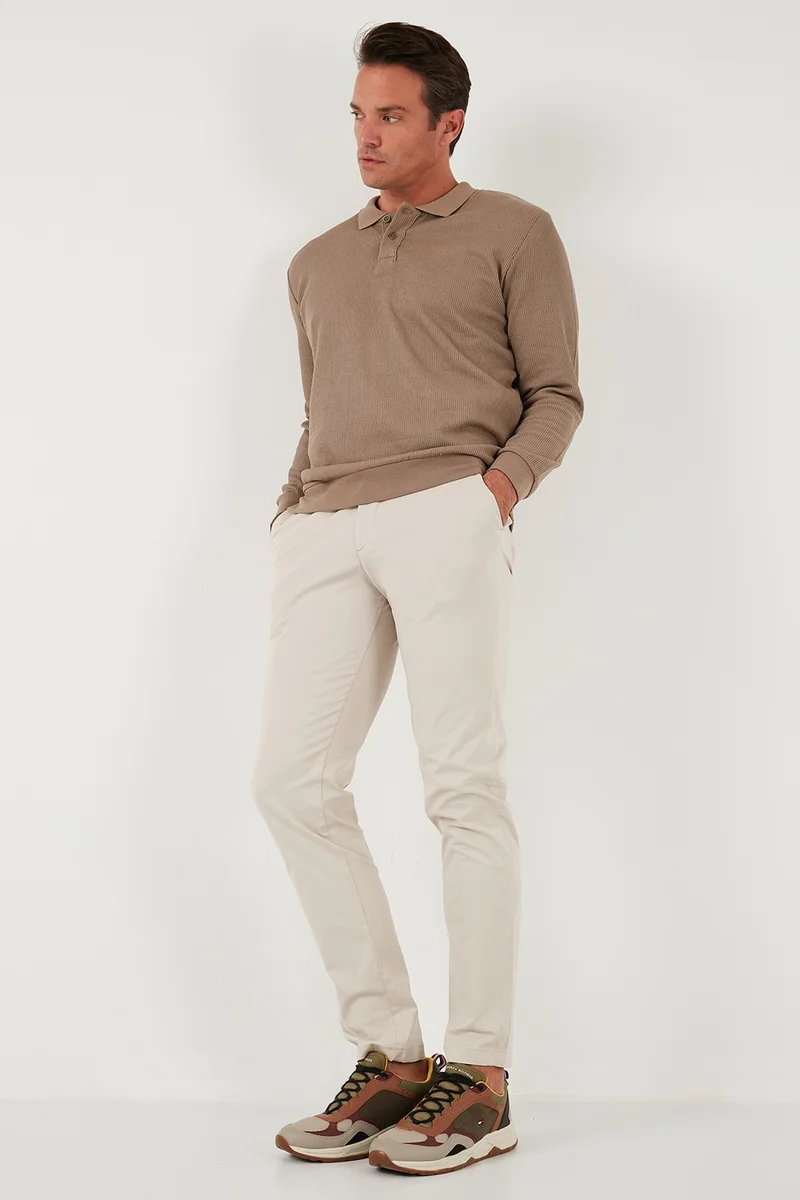 بوراتي Cotton Regular Fit Buttoned Polo Neck Sweat Men's Sweat 5905739