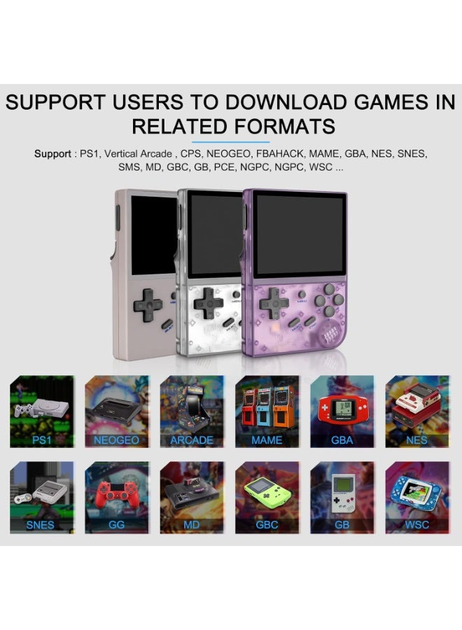 أنبيرنيك جهاز ألعاب أنبيرنيك RG35XX ريترو محمول - شاشة 3.5 بوصة IPS، بطاقة ذاكرة 64 جيجابايت مع 5,474 لعبة كلاسيكية، بطارية 2100 مللي أمبير، نظام تشغيل لينكس، يدعم منفذ HDMI والتلفزيون - بنفسجي - Image 4
