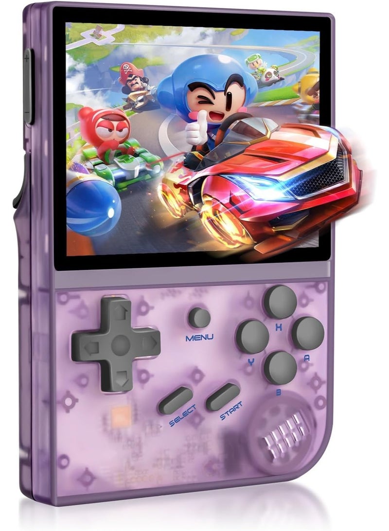 أنبيرنيك جهاز ألعاب أنبيرنيك RG35XX ريترو محمول - شاشة 3.5 بوصة IPS، بطاقة ذاكرة 64 جيجابايت مع 5,474 لعبة كلاسيكية، بطارية 2100 مللي أمبير، نظام تشغيل لينكس، يدعم منفذ HDMI والتلفزيون - بنفسجي - Image 1