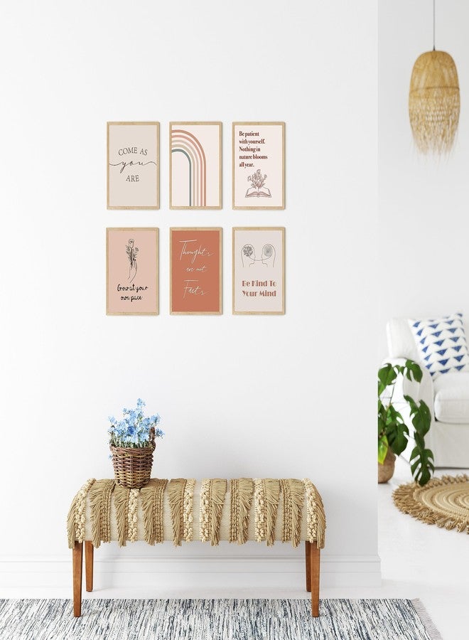 TwoDays Boho Office Decor, Positive Affirmation Posters for Classroom, Therapy Quotes for Women, Bohemian Inspirational Wall Art for Bedroom, Chic Psychology Prints (8" x 10", Set of 6, UNFRAMED) - Image 4