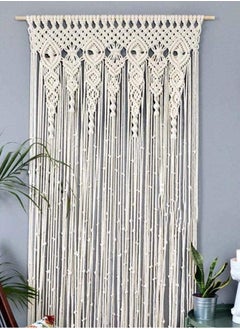 General Lace Wall Hanging Woven Tapestry Door and Window Curtain Bohemian Handmade Cotton Rope Wall Decoration Home Decoration Craft Gift (100*200cm)  - Image 1