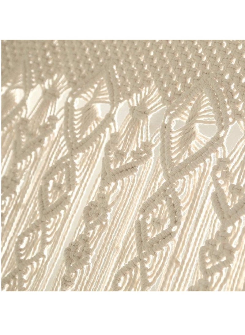 General Lace Wall Hanging Woven Tapestry Door and Window Curtain Bohemian Handmade Cotton Rope Wall Decoration Home Decoration Craft Gift (100*200cm)  - Image 5