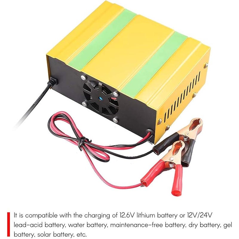 Festnight 12V/24V Battery Charger Intelligent Pulse Repair Type Charger with Digital Display for Car Cell Motorcycle Battery UK Plug - Image 5
