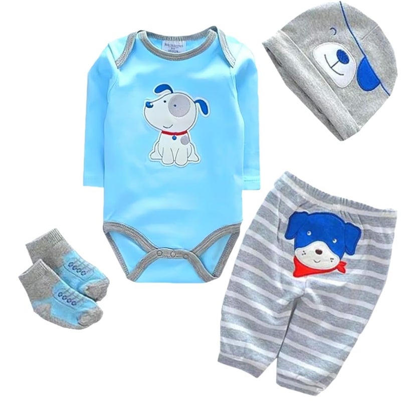 ZIYIUI Reborn Baby Doll Clothes 4pcs Set Outfit Accessories for 1722 Inch Newborn Baby Dolls Boy Puppy Pattern - Image 3