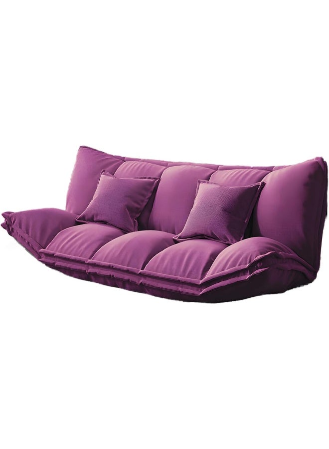 Comfynest Comfynest Contemporary Tight Back Convertible Sleeper Sofa with Fabric Armless Sofa - Purple, 200.66 x 104.14 x 50.8 cm  - Image 1