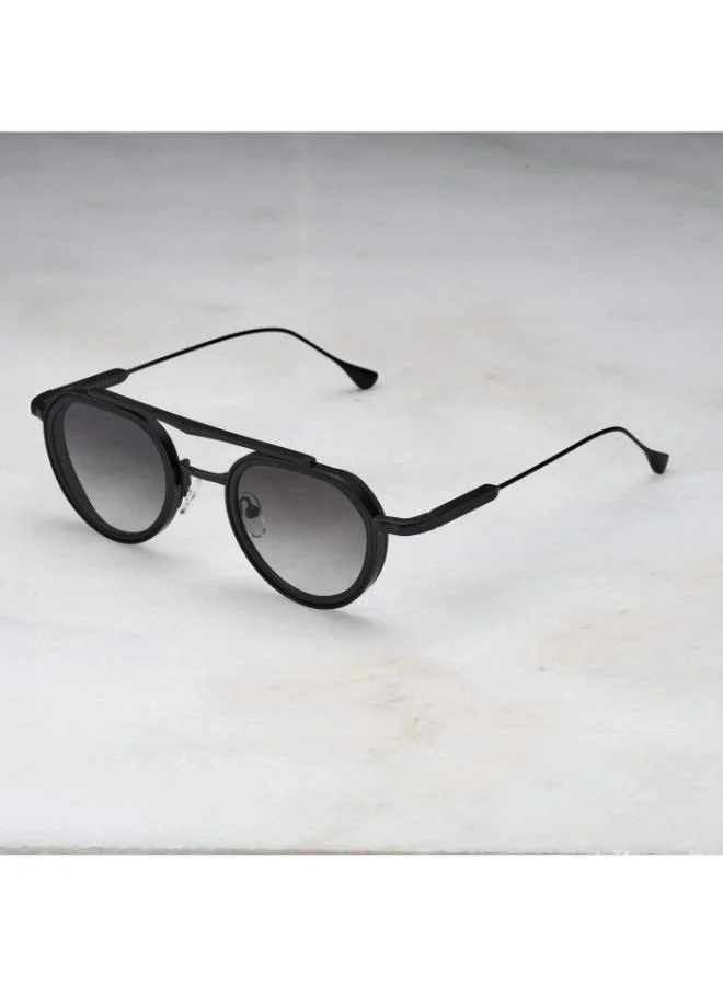 Explicit Poets Explicit Poets Unisex Tex Matt Black & Matt Black-Gradient Gray Stylish Sunglasses, A20EP1