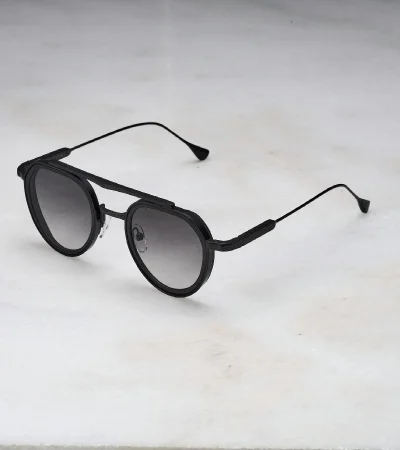 Explicit Poets Explicit Poets Unisex Tex Matt Black & Matt Black-Gradient Gray Stylish Sunglasses, A20EP1
