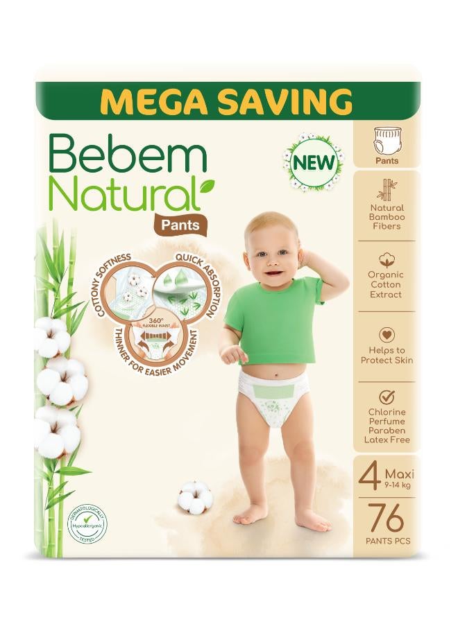 بيبيم عبوة ضخمة من 76 حفاضة ماكسي بانتس - مقاس 4 - Image 1